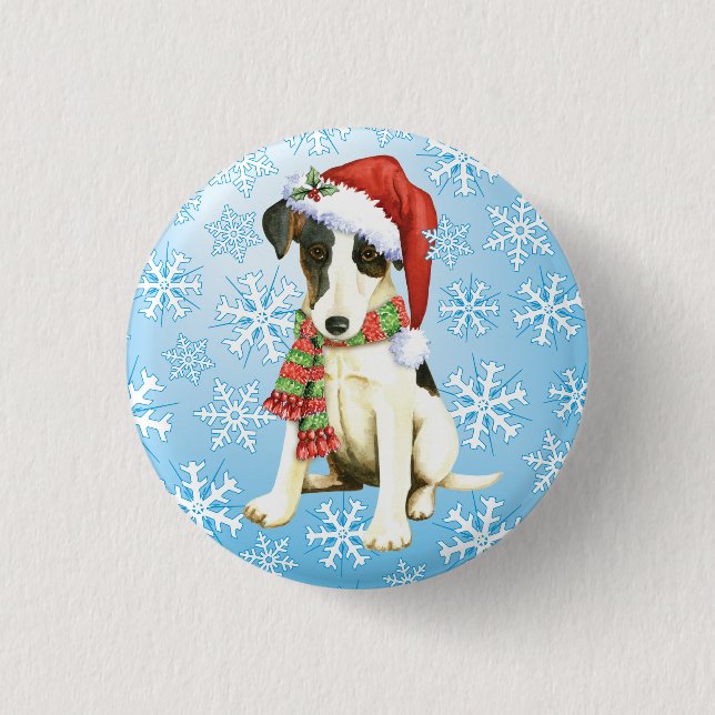 Badge Rond 2,50 Cm Happy Howliday Smooth Fox Terrier (Devant)