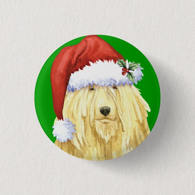 Badge Rond 2,50 Cm Happy Howlidays Komondor (Devant)