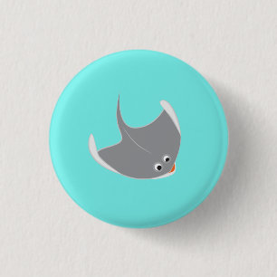 Badge Rond 2,50 Cm Happy Stingray