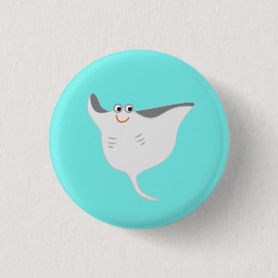 Badge Rond 2,50 Cm Happy Stingray