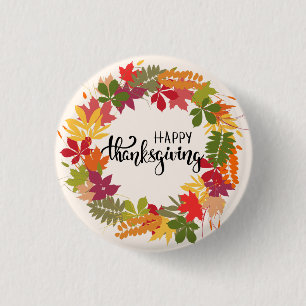 Badge Rond 2,50 Cm Happy Thanksgiving