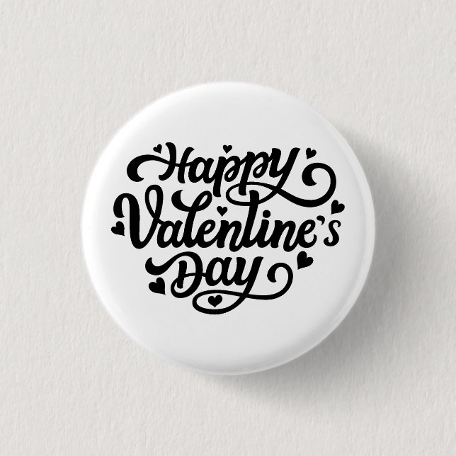 Badge Rond 2,50 Cm Happy Valentines Day (Devant)
