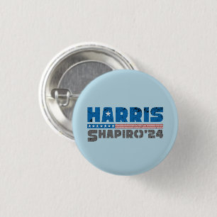 Badge Rond 2,50 Cm Harris Shapiro 2024 Rayure Vintage Patriotique