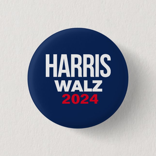 Badge Rond 2,50 Cm Harris Walz 2024 (Devant)