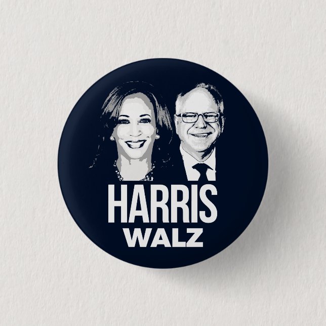 Badge Rond 2,50 Cm Harris Walz 2024 (Devant)