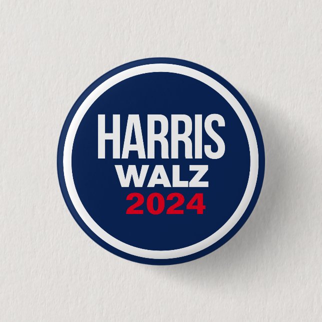 Badge Rond 2,50 Cm Harris Walz 2024 (Devant)
