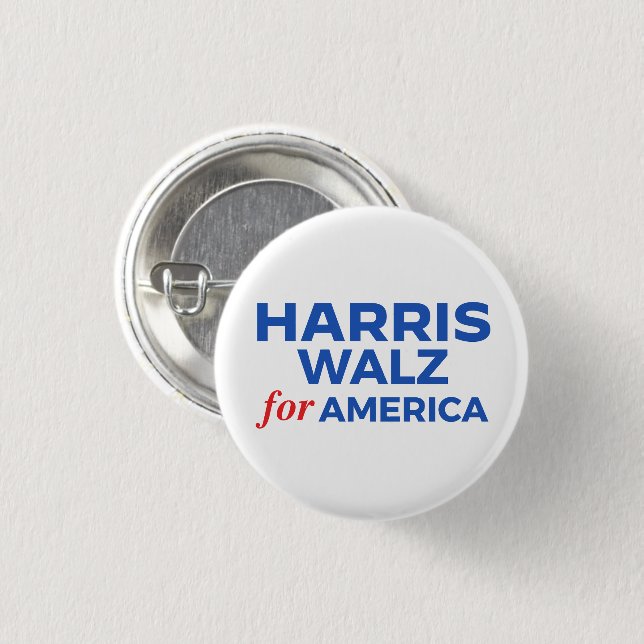Badge Rond 2,50 Cm Harris Walz pour l'Amérique (Devant & derrière)