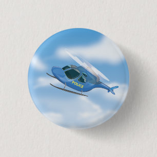 Badge Rond 2,50 Cm Hélicoptère de police