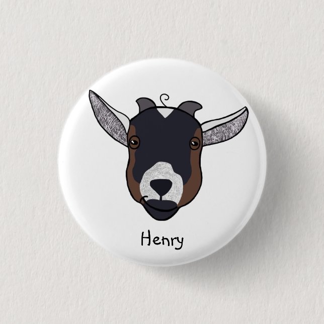 Badge Rond 2,50 Cm Henry l'insigne de la chèvre (Devant)