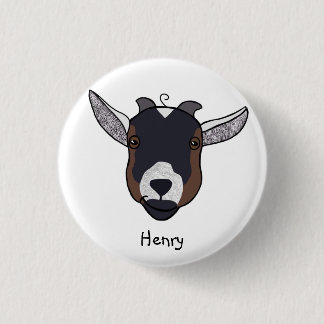 Badge Rond 2,50 Cm Henry l'insigne de la chèvre