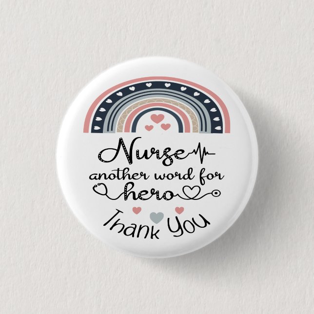 Badge Rond 2,50 Cm héroïne infirmière Merci (Devant)
