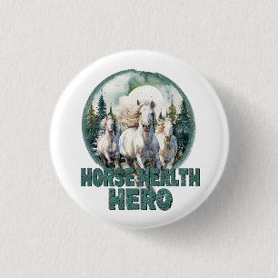 Badge Rond 2,50 Cm Héros de la santé du cheval, Vintage Equine Retro