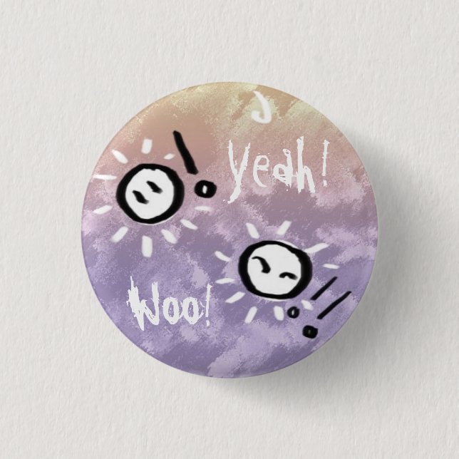 Badge Rond 2,50 Cm Heureux sautent le bouton chanceux (Devant)