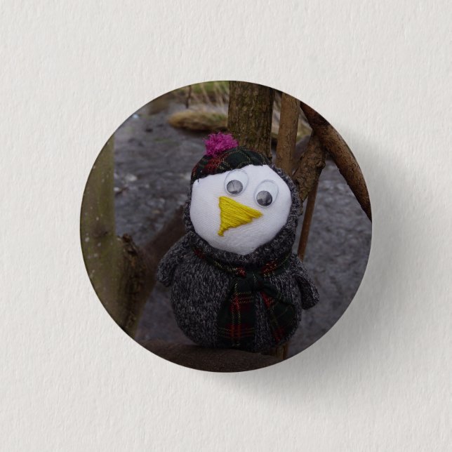 Badge Rond 2,50 Cm Hibou dans un arbre (Devant)