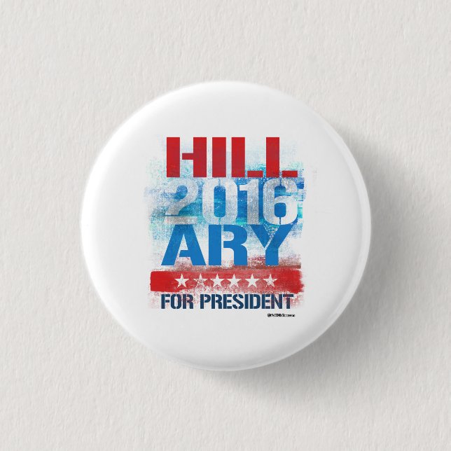 Badge Rond 2,50 Cm HILLARY 2016 - Art de graffiti (Devant)