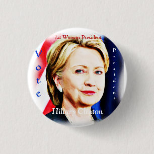 Badge Rond 2,50 Cm Hillary Clinton 2016_