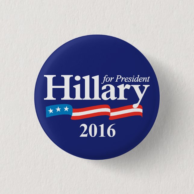 Badge Rond 2,50 Cm Hillary pour le président 2016 (Devant)