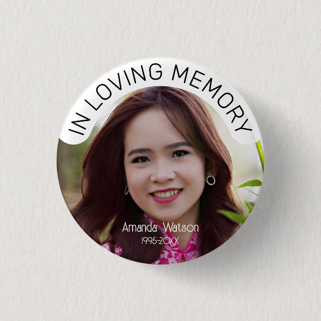 Badge Rond 2,50 Cm Hommage commémoratif aux funérailles (Devant)