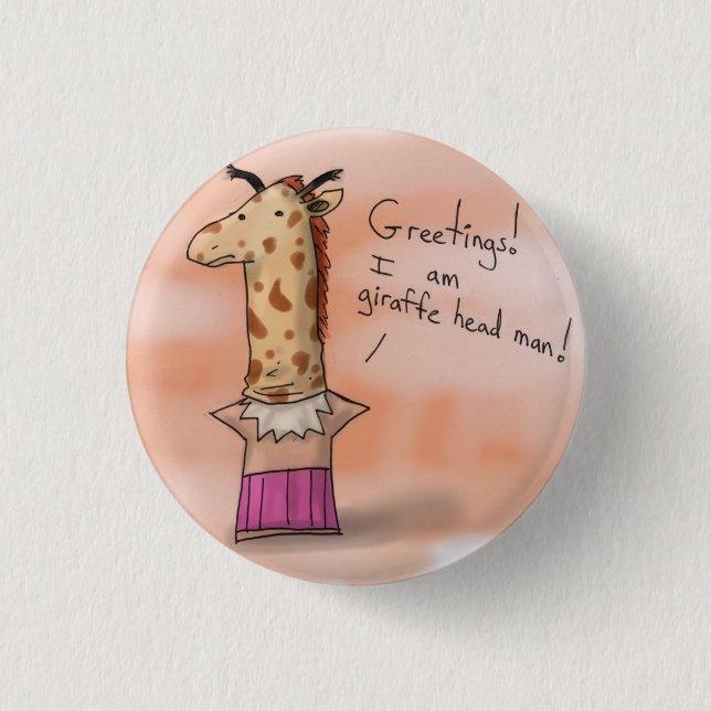 Badge Rond 2,50 Cm Homme principal de girafe (Devant)