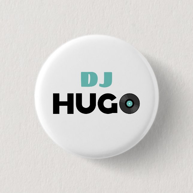 Badge Rond 2,50 Cm Hugo DJ (Devant)