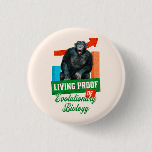 Badge Rond 2,50 Cm Humour Évolutionnaire Biologie Chimpanzé Drôle