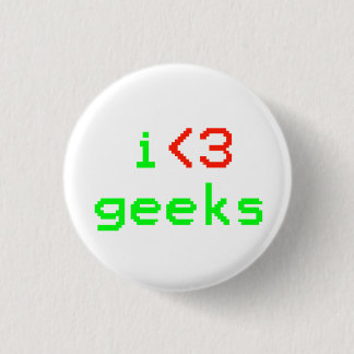 Badge Rond 2,50 Cm I bouton de geeks de coeur