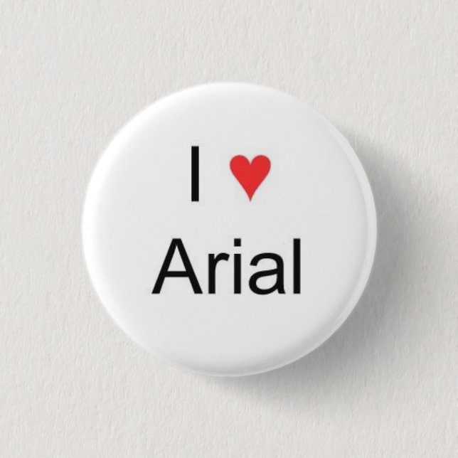 Badge Rond 2,50 Cm I coeur Arial (Devant)