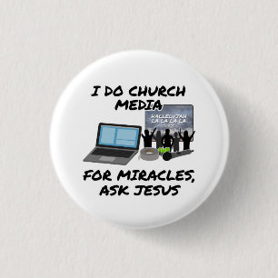 Badge Rond 2,50 Cm I Do Church Media For Miracles Demandez à Jésus, É
