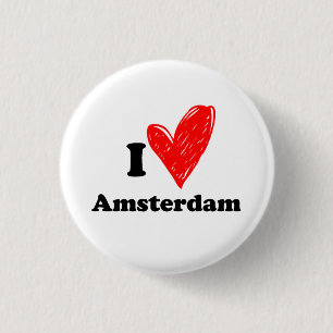 Badge Rond 2,50 Cm I love Amsterdam