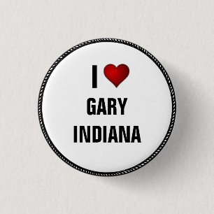 Badge Rond 2,50 Cm I Love Gary, Indiana