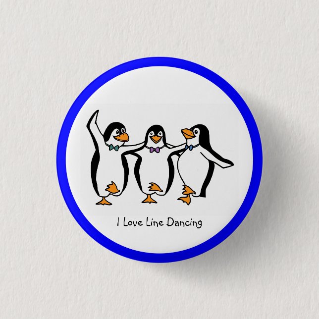 Badge Rond 2,50 Cm I Love Line Dancing (Devant)