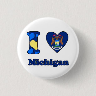 Badge Rond 2,50 Cm I love Michigan