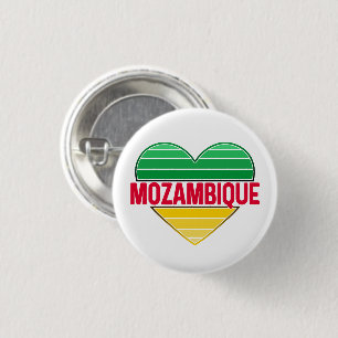 Badge Rond 2,50 Cm I Love Mozambique, le coeur mozambicain
