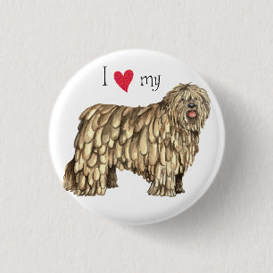 Badge Rond 2,50 Cm I Love my Bergamasco