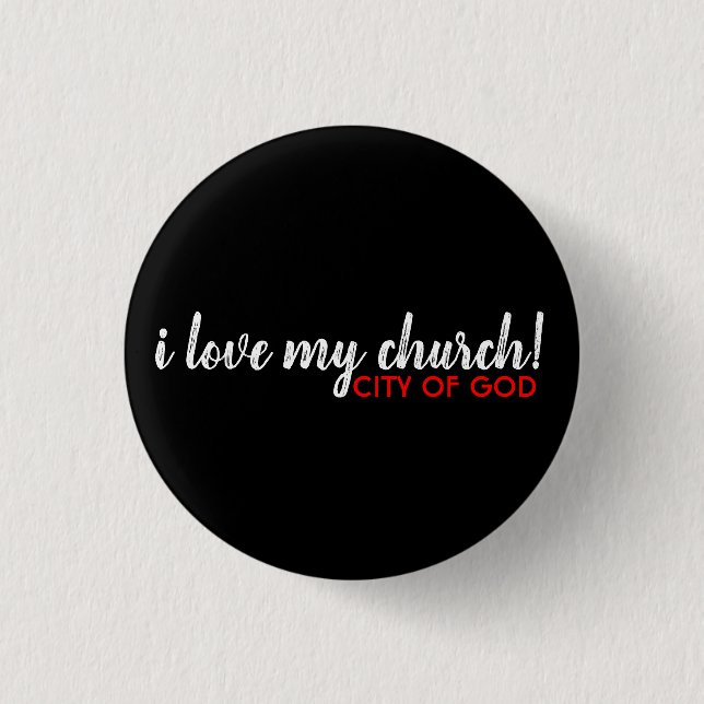 Badge Rond 2,50 Cm i Love my Church Button (Devant)