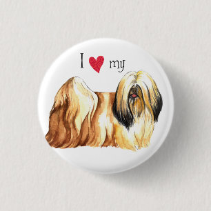 Badge Rond 2,50 Cm I Love my Lhasa Apso