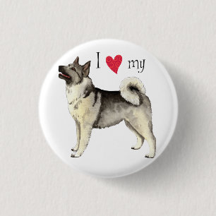 Badge Rond 2,50 Cm I Love my Norwegian Elkhound