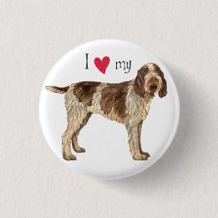 Badge Rond 2,50 Cm I Love my Spinone Italiano