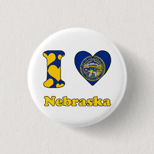 Badge Rond 2,50 Cm I love Nebraska