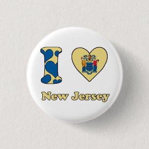 Badge Rond 2,50 Cm I love New Jersey