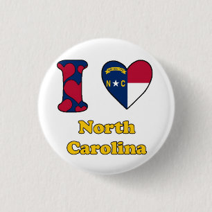 Badge Rond 2,50 Cm I Love North Carolina