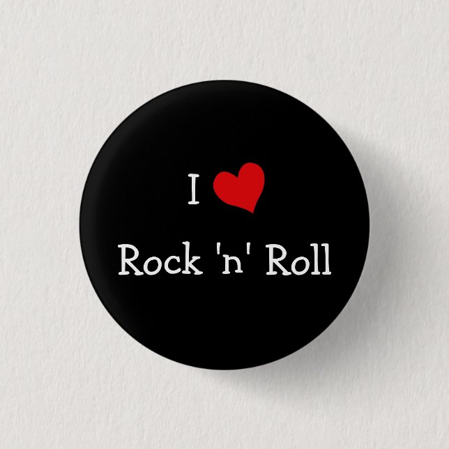 Badge Rond 2,50 Cm I Love Rock 'n' Roll (Devant)
