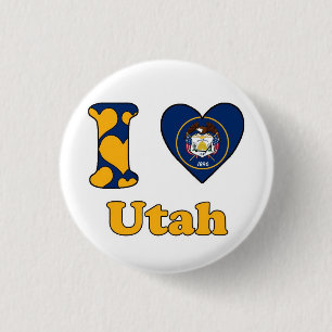 Badge Rond 2,50 Cm I love Utah