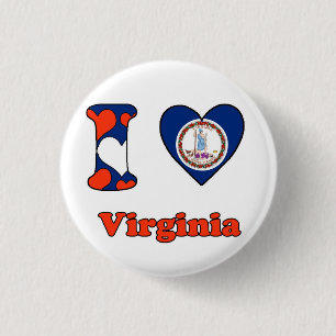 Badge Rond 2,50 Cm I Love Virginia