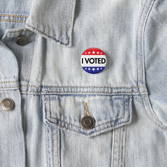 Badge Rond 2,50 Cm I Voted Button 2020 Election (En situation)