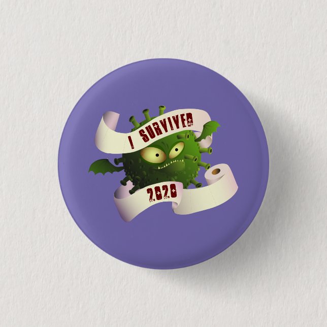 Badge Rond 2,50 Cm Ich überlebte 2020 (Devant)