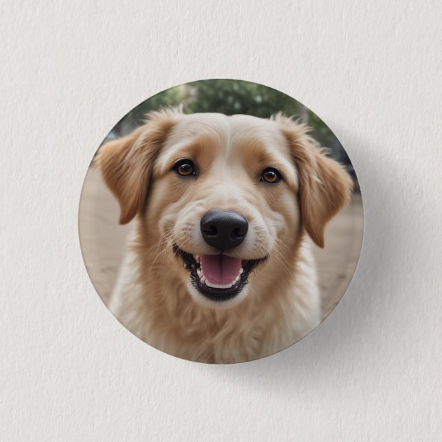 Badge Rond 2,50 Cm Icône : sourire de chien (Devant)