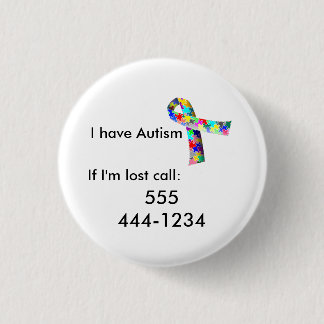Badge Rond 2,50 Cm Identification d'enfant d'autisme