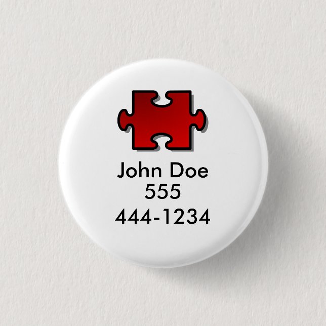 Badge Rond 2,50 Cm Identification perdue d'enfant (Devant)