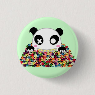Badge Rond 2,50 Cm Ijimekko le panda - crânes de sucre